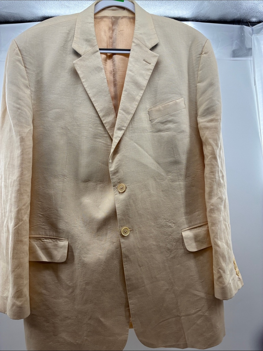 Tailored Light Beige Linen Blazer - Men's Classic Two-Button Sport Coat